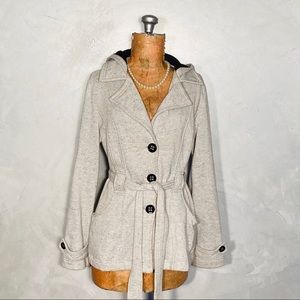 Sebby Cotton Belted Cardigan Hoodie Size M